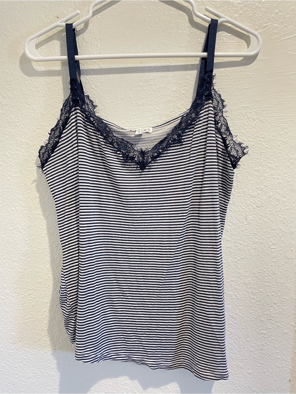 ⚓️ Seeing Stars Striped Lace Trim Cami Tank Top 1X